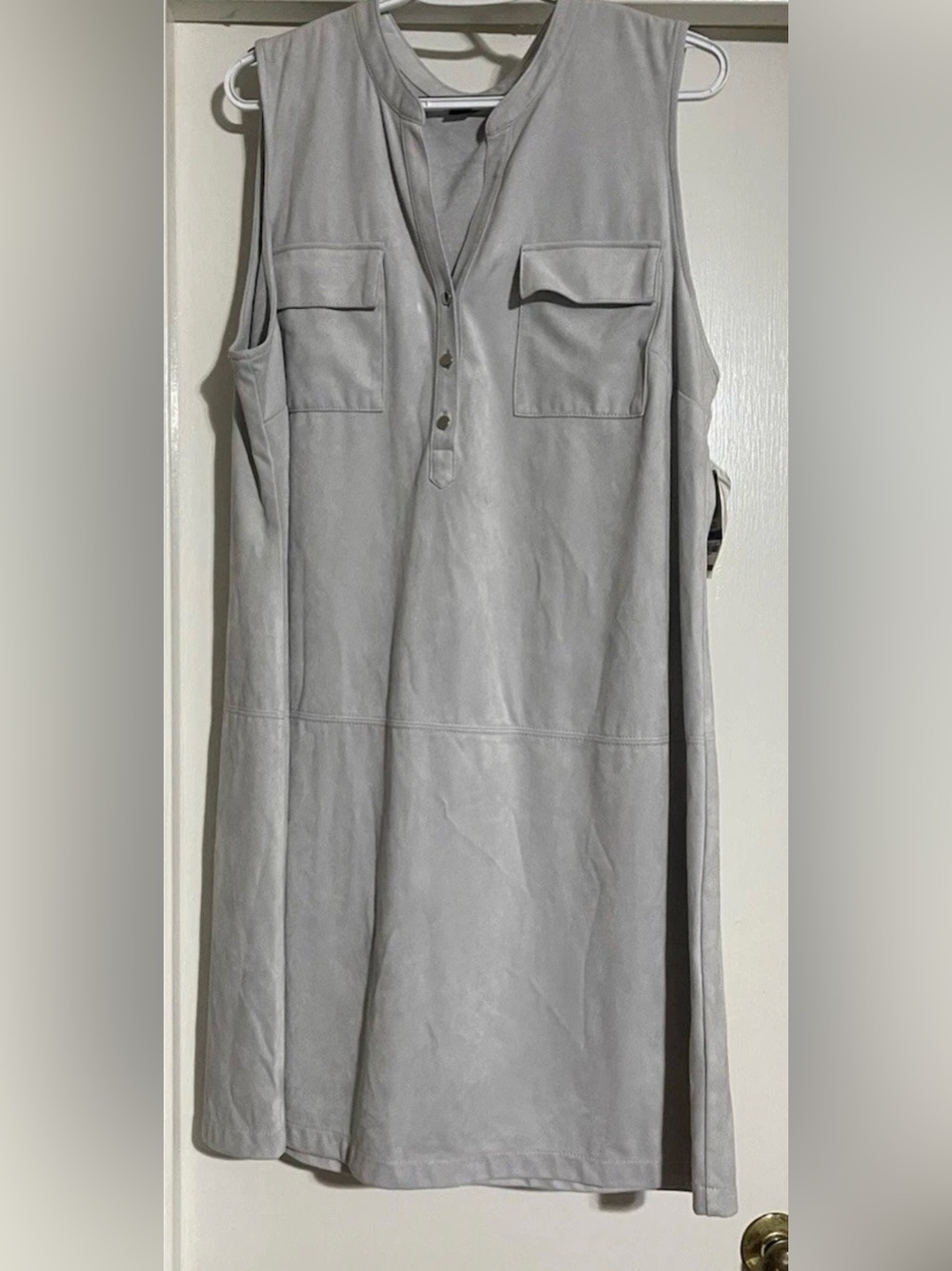 Alfani Faux Suede Dress Women’s Size 18 NWT Silver Gray